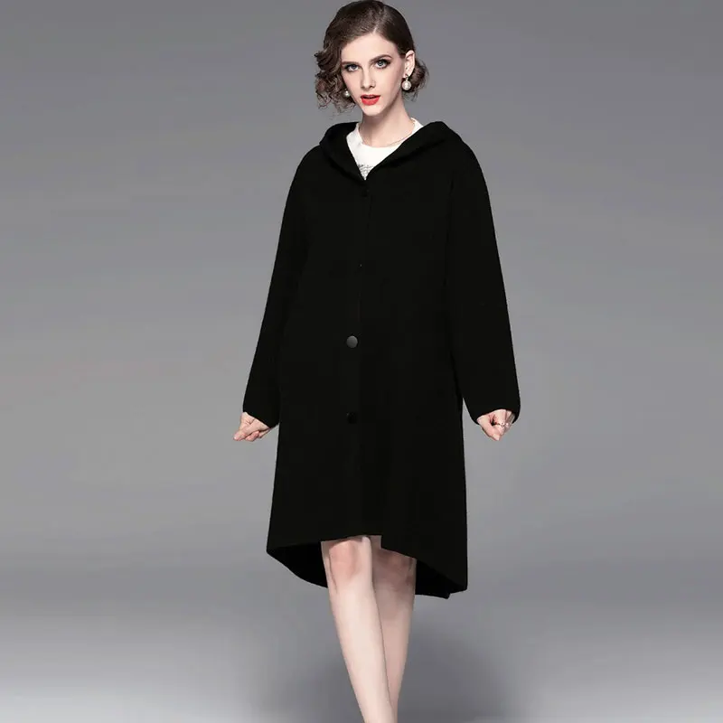 

Autumn Winter Women's Wool Coat Fashion Long Woolen Coats Slim Type Female Winter Quality Wool Jackets Female Elegant overcoat
