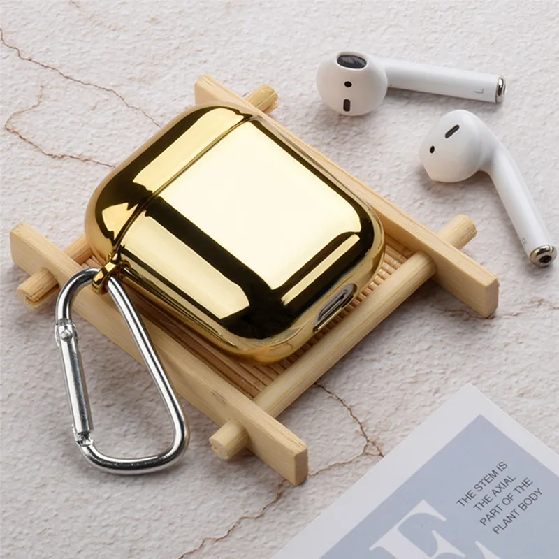 Чехол OTTWN для AirPods Роскошный Жесткий чехол с золотым покрытием беспроводных