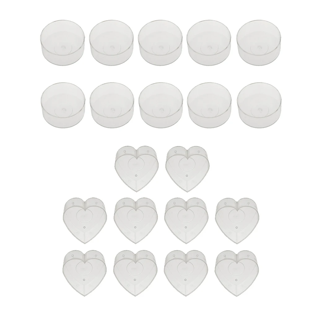 20Pack Clear Tealight Cups Wax Containers Candle Mold Case DIY Wedding Decor