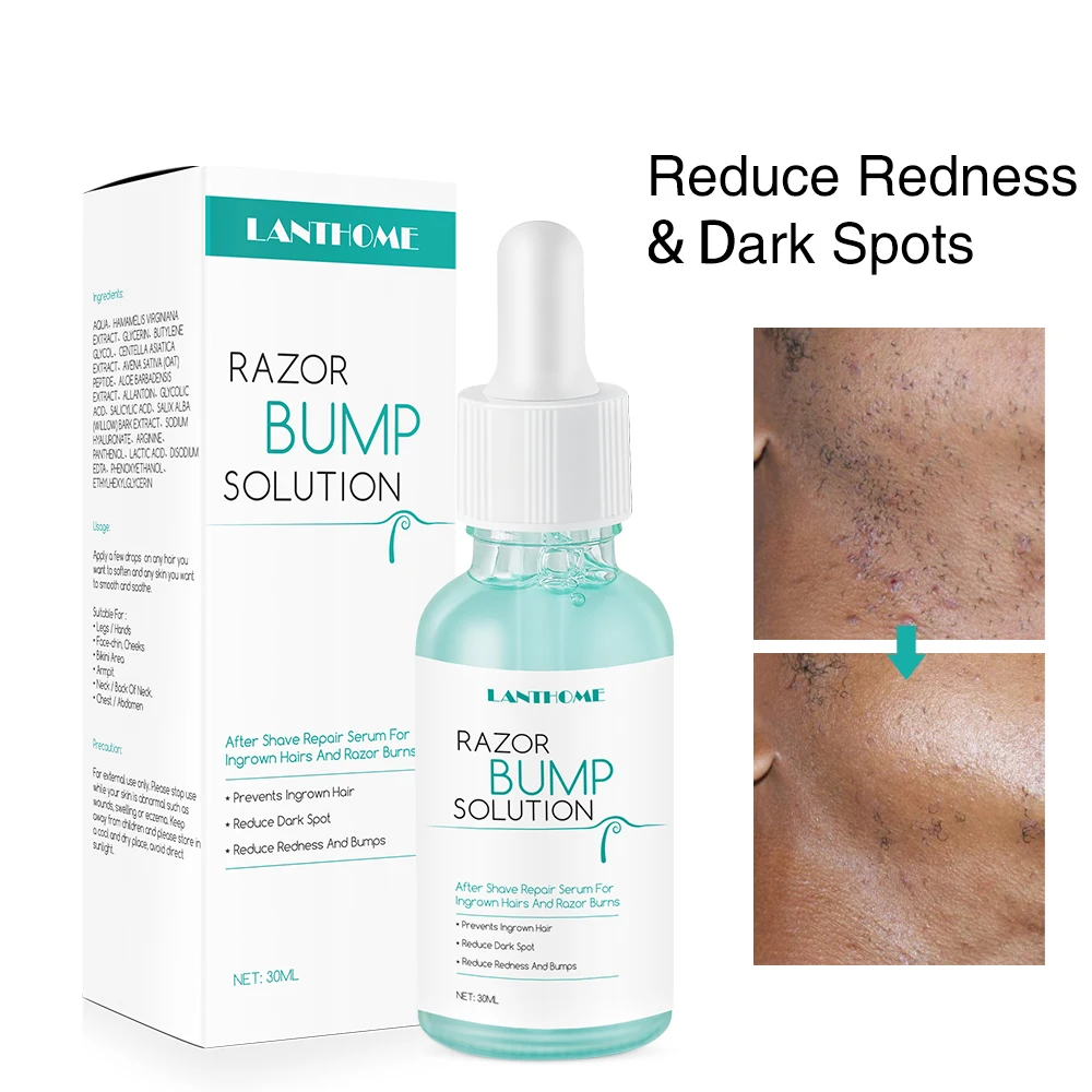 Razor Bump Stopper for Men Women Reduce Dark Spots Redness Razor Burns Solution Ingrown Hair treatment After Shave