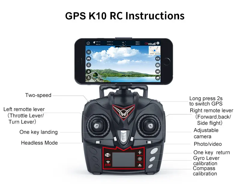 K10 gps Квадрокоптер WiFi fpv Автоматическая обратная воздушная камера Низкая мощность автоматический возврат RC Квадрокоптер Профессиональный селфи Дрон X Pro