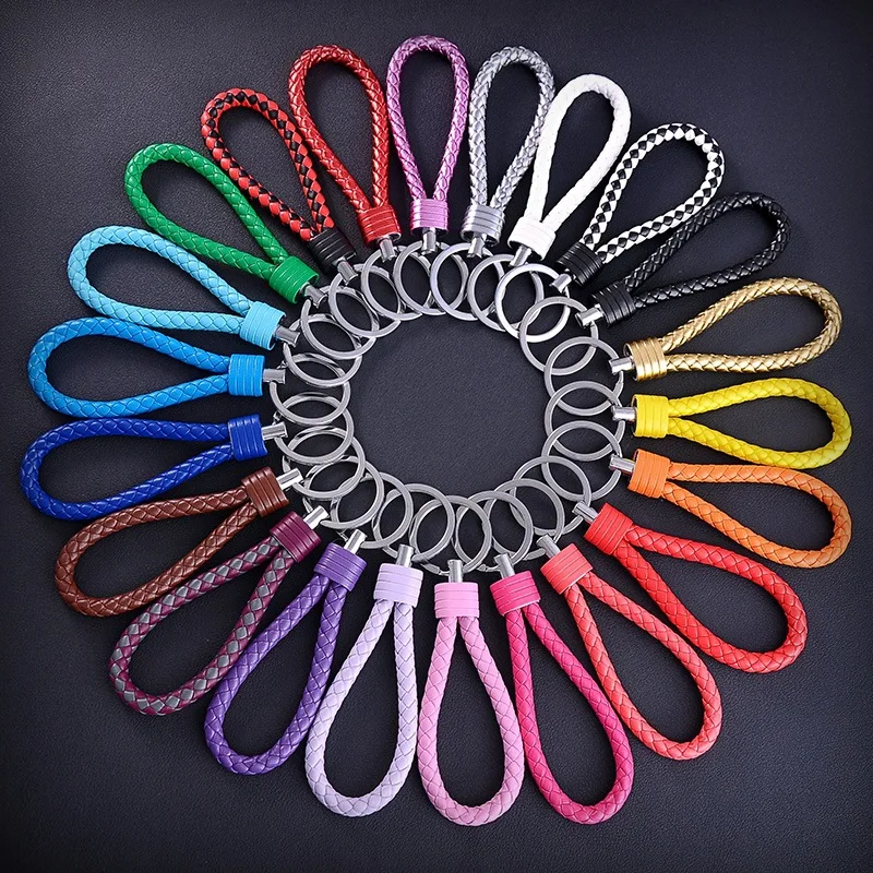 10pcs Braided Leather Keychain Handmade Woven Key Chain DIY Pendant Car Ring Keychains For Men Women Small Gift Jewelry | Украшения и