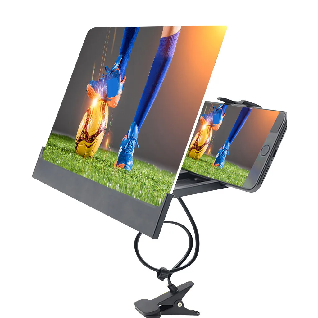 

Mobile Phone Hd Projection Bracket Screen Magnifying Glass 360 Degree Adjustable Clip Desktop Edge Mobile Phone Theater Bracket