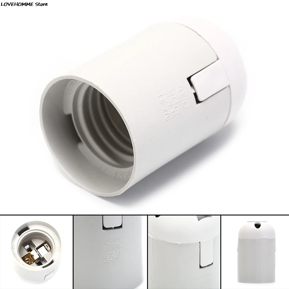 Light Bulb Lamp Holder With On/Off Switch Screw E27 Bulb SCREW ES E27 M10 Base Socket Lampshade Collar Splitter Converter 2Pcs