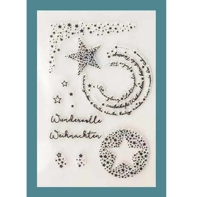 

ZATWBS Multicolored stars Clear Stamps For DIY Scrapbooking/Card Making/Album Decorative Rubber Stamp Crafts