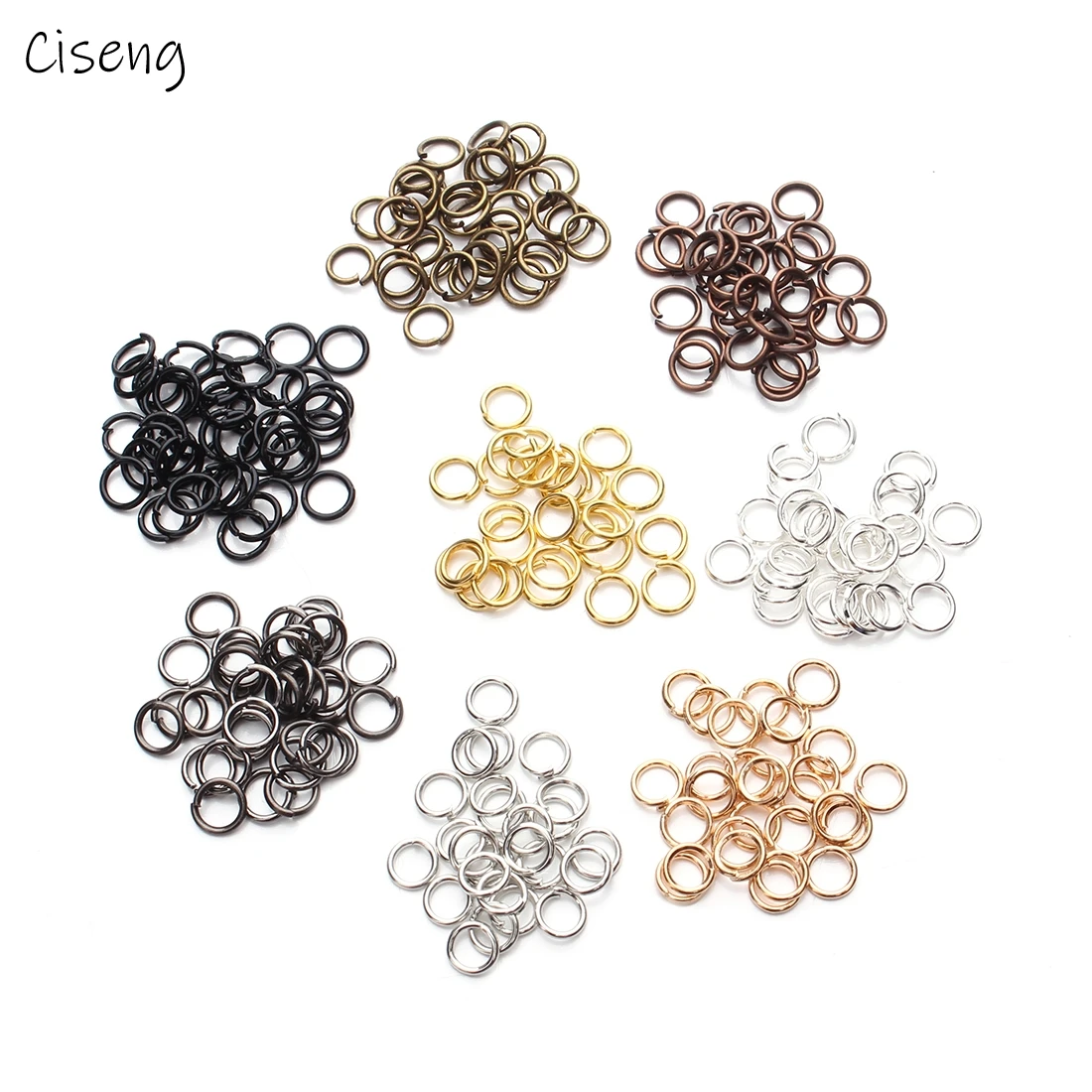 

Ciseng 200pcs/lot 4 6 8 10 mm Metal Jump Rings Silver/Gold/Bronze Color Split Rings Connectors For Diy Jewelry Finding Making