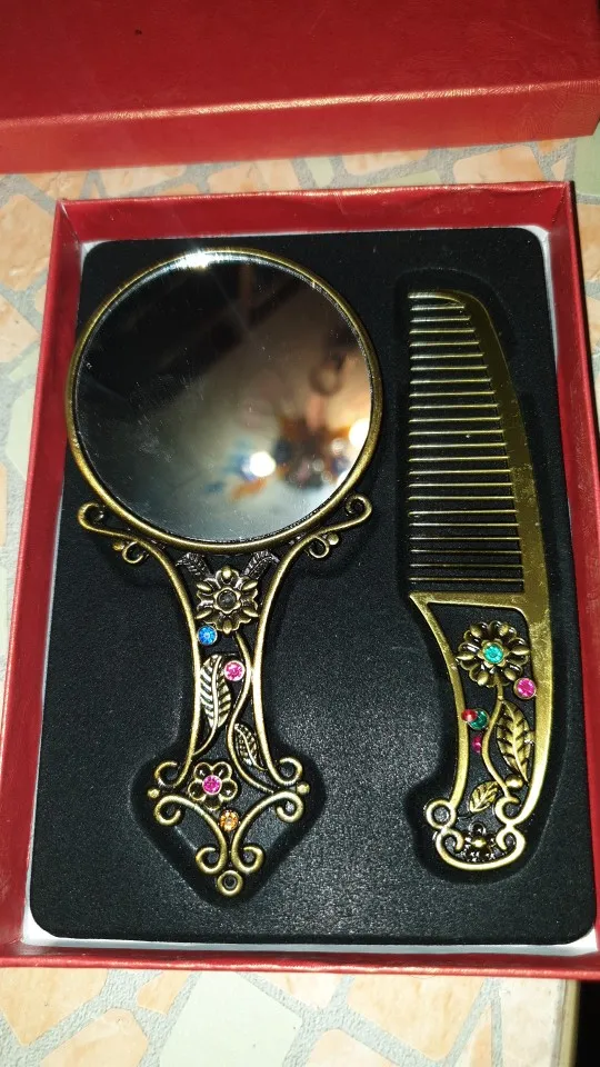 Классическое шикарное винтажное карманное зеркало в стиле ретро компактные