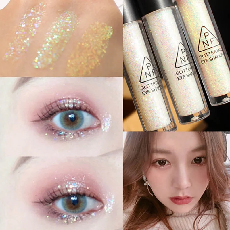 

Shimmer Liquid Eyeshadow Long-lasting Waterproof Brighten Makeup Effects Shiny Eye Shadow Liquid Beauty Glazed Eye Makeup-