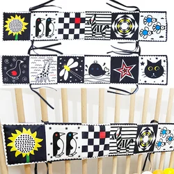 Tissu de lit de bébé en tissu, décoration de chambre à coucher, protection pare chocs, apprentissage précoce, développement de la cognition, jouets éducatifs, clôture de lit, serviette apaisante 