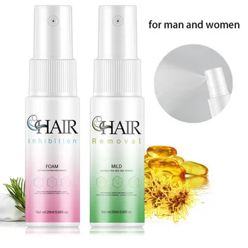 

New Painless Hair Growth Inhibition Spray Facial Permanent Hair Removal Essence Beard Legs Armpit Smooth Repair Skin Spray