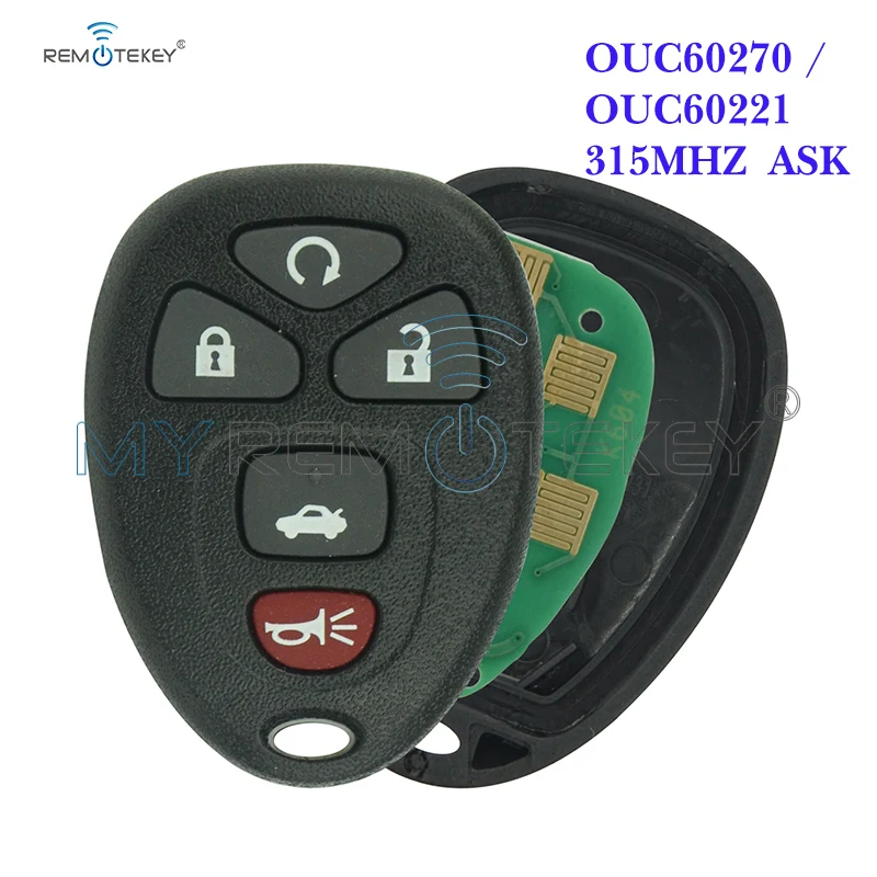 Remtekey Remote Fob For GM 5 Button 315mhz OUC60270 For Buick Lucerne Cadillac DTS Chevrolet Impala