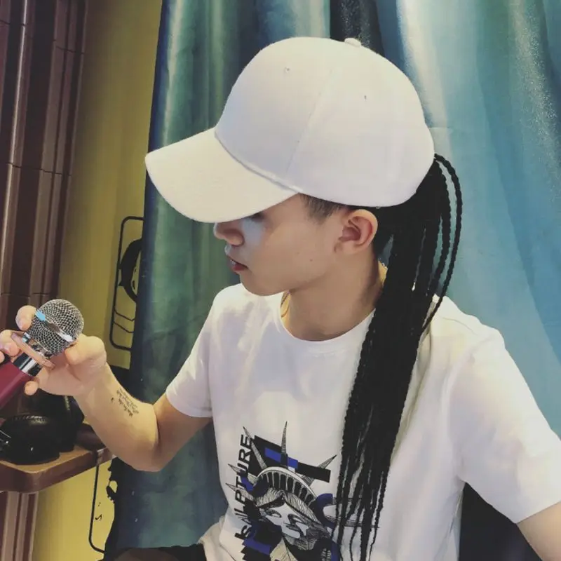 Женские мужские модные парики в стиле хип-хоп летние грязные косы с шляпой парик носимые конский хвост 40JF