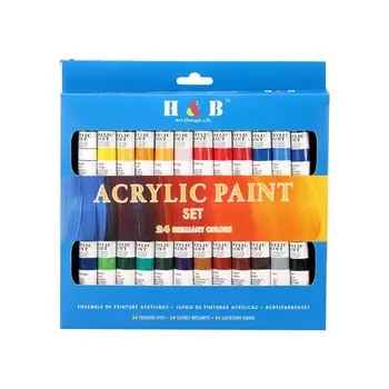 

24Pcs/Box Acrylic Paint Set Watercolor Paint PortableTravel Water Color Art Gift For Drawing Supplies Pigment I6Q7