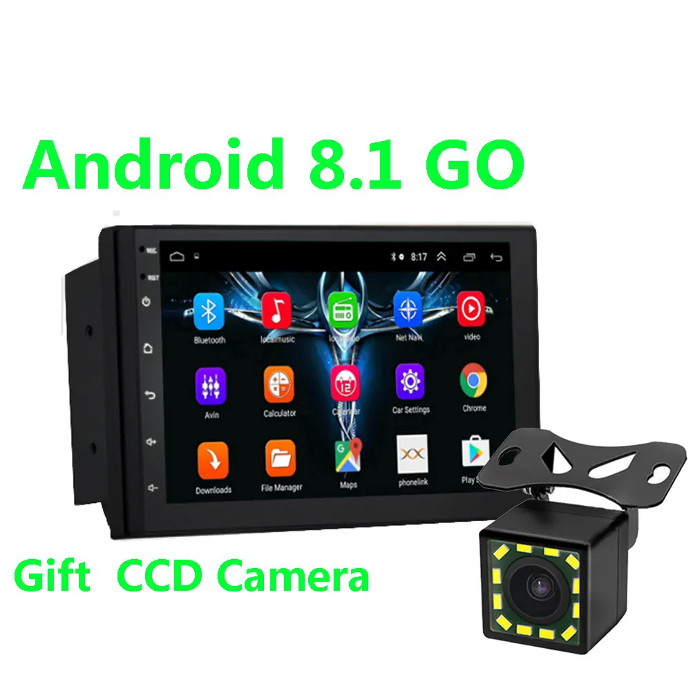 Android 8 1 2 Din Автомобильный Радио Мультимедиа Видео плеер Универсальный Авто Стерео