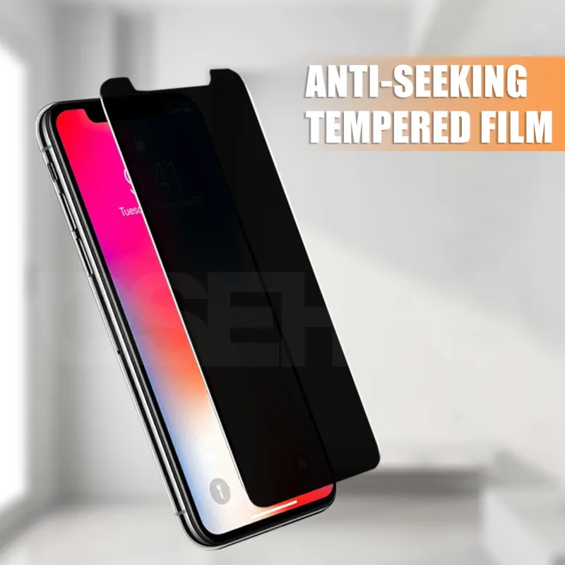 Антишпионское закаленное стекло для iPhone 7 6 6S 8 Plus 5S SE Защитная пленка для экрана iPhone 11 Pro X XR XS Max защитное стекло
