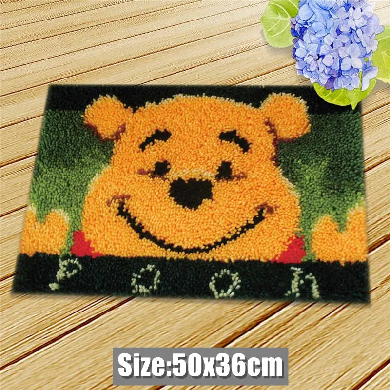 Carpet Embroidery Latch Hook Kit Foamiran Disney Mickey Winnie Undefined Latch Hook Rug Button Pad Package Smyrna Package Carpet 