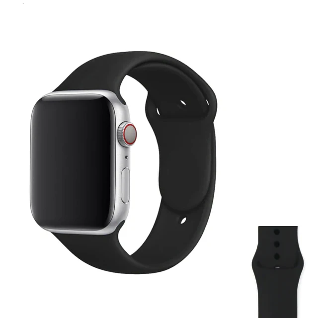 Silicone Strap For Apple Watch Band  7 41mm/45mm Series 6 SE 5 4 42mm/44mm Rubber Wristband iWatch 3 2 1 38/40mm Smart Bracelet 1