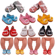 Chaussures de poupée de 7Cm, bottes en toile, accessoires faits à la main pour fille américaine de 18 pouces, poupée de nouveau né de 43Cm, cadeau de notre génération pour fille
