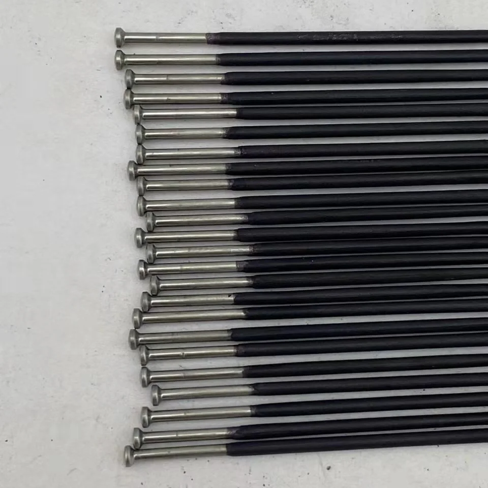 Carbon Spoke for Bike Weighs only 2.25-2.55g/pc 2.0 Black Round Spoke Length from 245-307mm Straight Pull Head Spokes