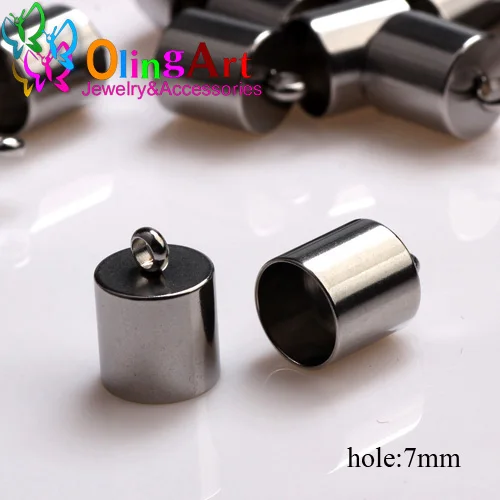 BXG 7MM 12PCS Высокое качество несколько вариантов наконечники из нержавеющей стали кожаный шнур ожерелье браслет кисточкой Разъемы DIY ювелирных изделий - Цвет: BXG 7MM 12PCS