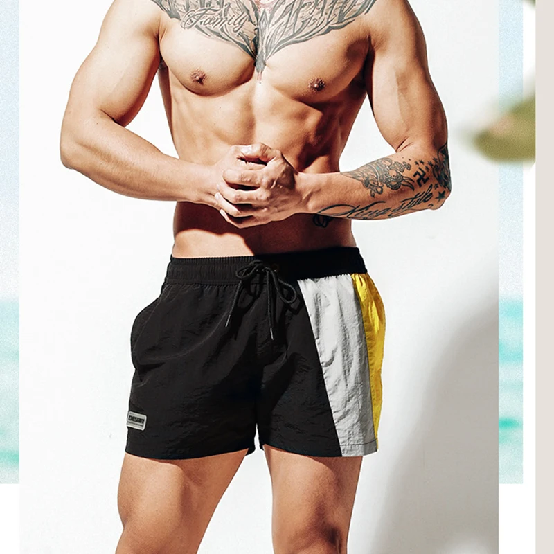 

2021 Quick Dry Boxer Briefs Sunga 3XL Swim Suits Maillot De Bain Beach Shorts Hot Swimwear Men Breathable Swimsuits Swim Trunks