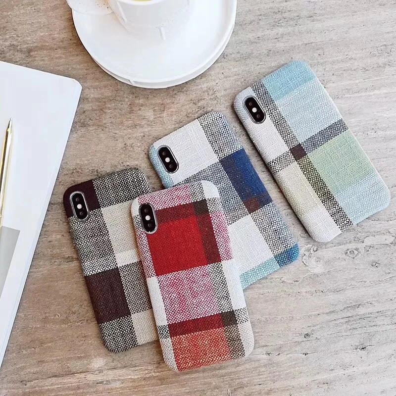 Ультратонкий Холщовый кожаный чехол для телефона в британском стиле iPhone 6 6s 7 plus X