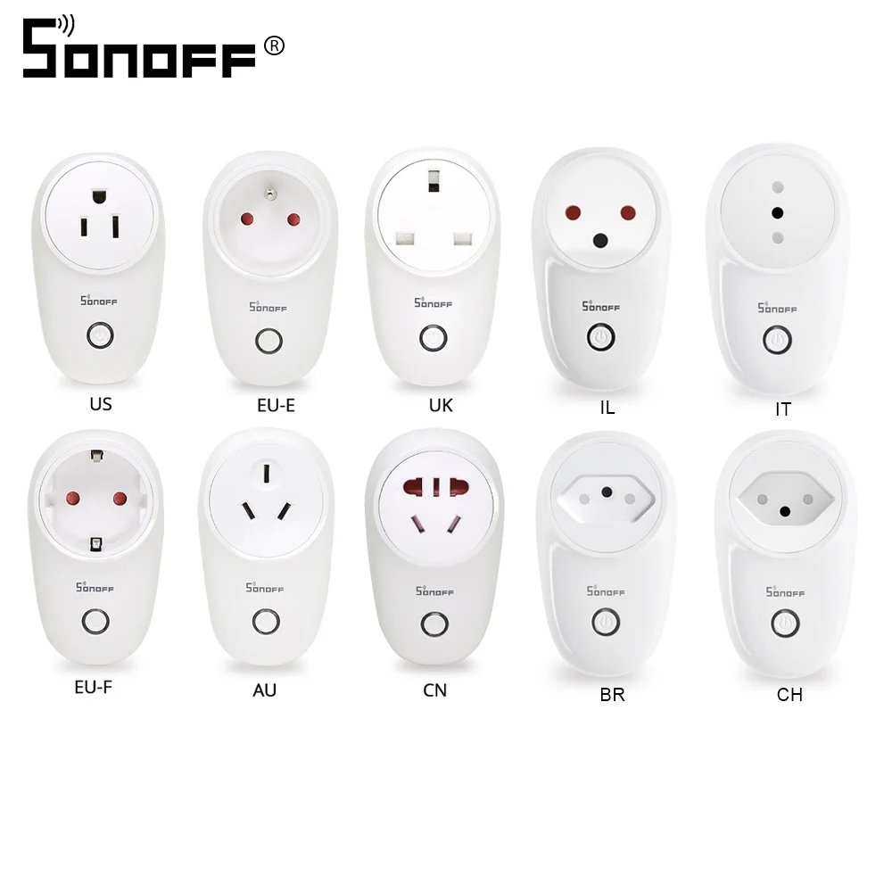Умная розетка Sonoff S26 с Wi Fi базовая Беспроводная вилка стандарта AU/CN/EU/UK/US