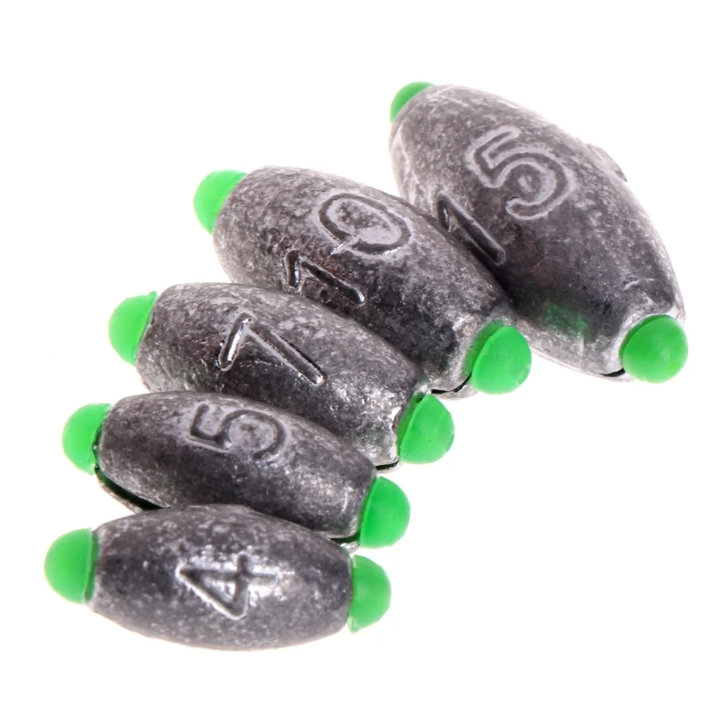 

10Pcs 4 5 7 10 15g Olive Shape Fishing Lead Sinker Weights Tackle Accessories