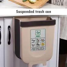 Подвесная корзина для мусора на дверь кухонного шкафа, складное мусорное ведро для ванной комнаты