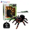 Electronic pet Remote Control Simulation tarantula Eyes Shine smart black Spider 4Ch Halloween RC Tricky Prank Scary Toy gift 1