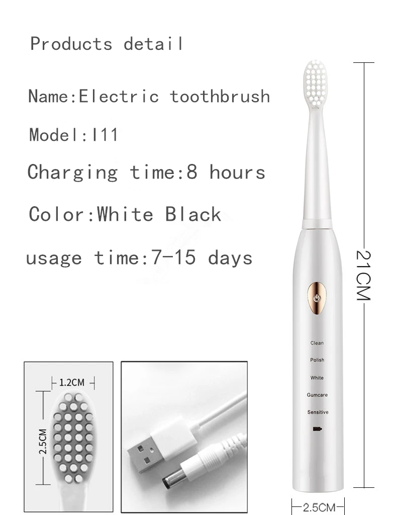 Camfutr Ultrasonic Sonic Electric Toothbrush USB Charge Rechargeable Tooth Brushes Washable Electronic Whitening Teeth Brush Camfutr Ultrasonic Sonic Electric Toothbrush USB Charge Rechargeable Tooth Brushes Washable Electronic Whitening Teeth Brush