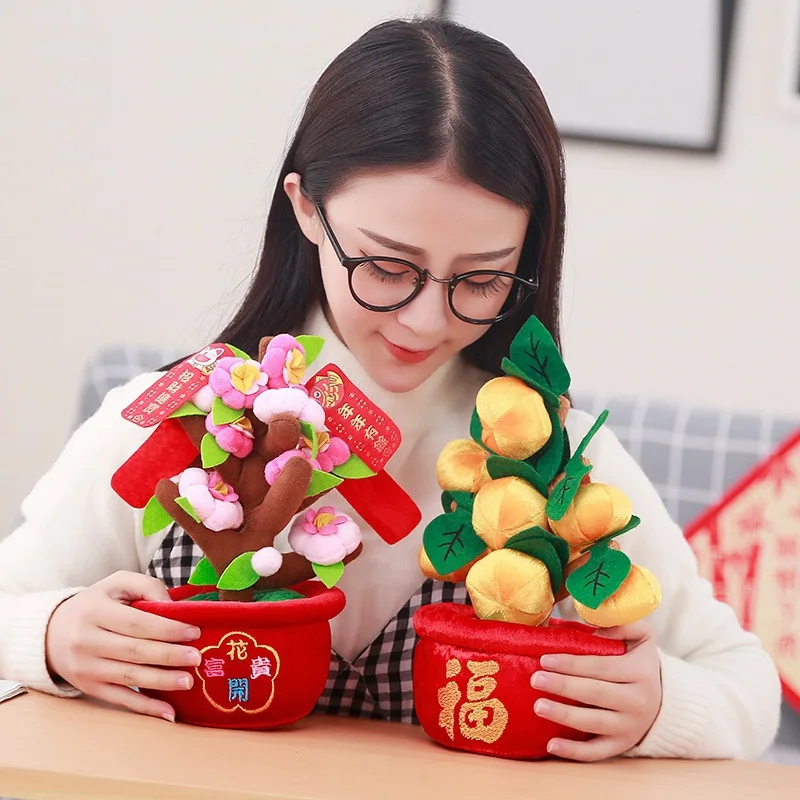 

Creative Cute Prosperous Blossoming Flowerpot Plush Decoration New House Decoration Simulation Pot Plant Gift