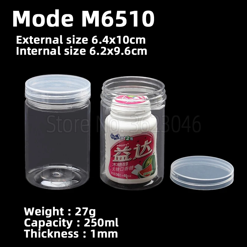 

6 pieces T6510 Round Plastic Case Parts Accessory Organize Storage Screw Sample Transparent Box 6.2x9.6cm