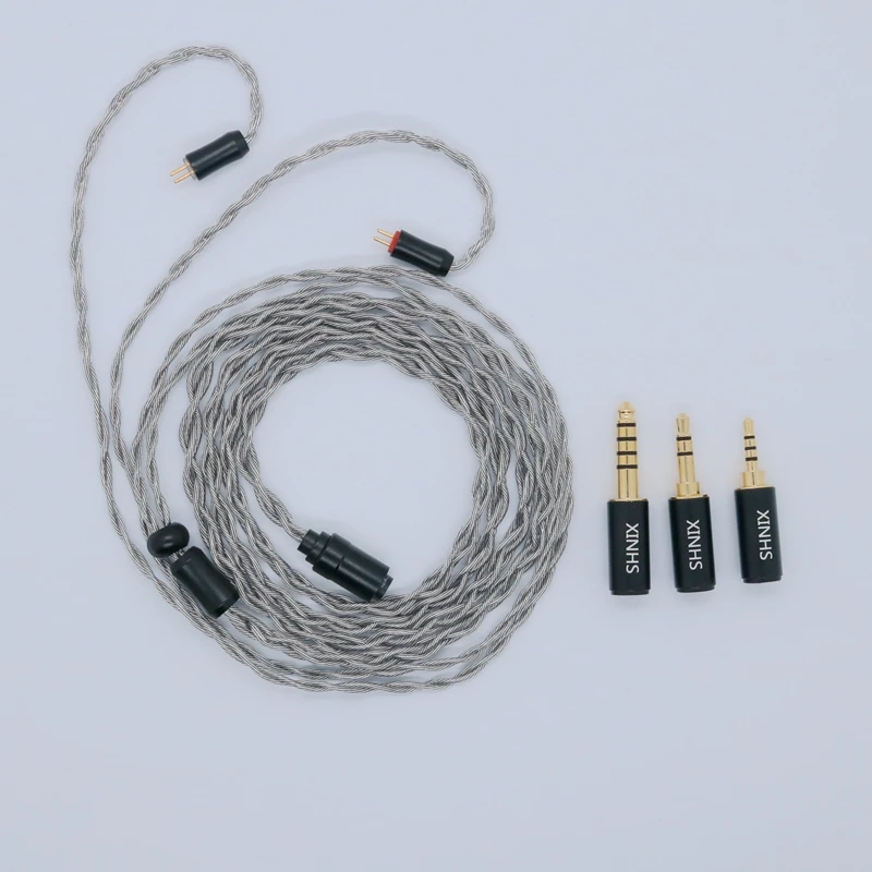 Fones de Ouvido Cabo de Atualização de Áudio Núcleos Grafeno Liga Prata Chapeado Fio Mmcx 0.78mm 2 Pinos Modular 4 - Image 2