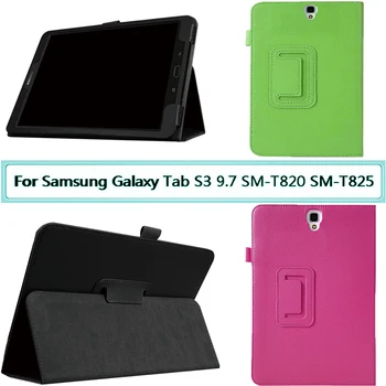 

PU SM-T825 SM-T820 Leather Shell Tempered Glass Screen Protector Stand Cover For Samsung Galaxy Tab S3 9.7 T820 T825 Case Cover