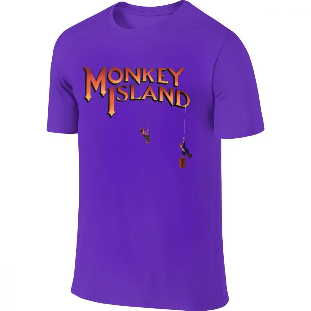 Мужская футболка с круглым вырезом и гуйкистью, LeChuck, остров обезьян, безумная Мужская мягкая футболка, S-6XL - Цвет: Фиолетовый