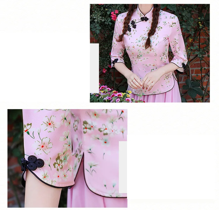 Китайский стиль самовосстановление Qipao женский с длинным рукавом cheongsam Мода ретро Улучшенный Тан костюм рубашка женская повседневная одежда рубашка