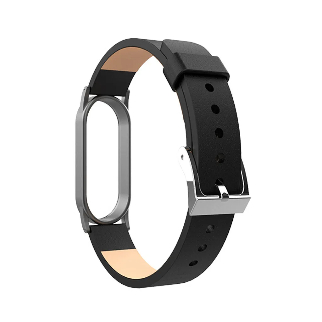 Ouhaobin для mi Band 4 кожаный ремешок для Xiaomi mi ремешок 4 ремешок с металлической рамкой чехол браслет для mi Band 4 ремешок 906#2
