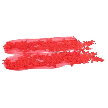 

Women Lace Long Gloves Fingerless Lace Elbow Length Mittens Solid Finger Party gloves