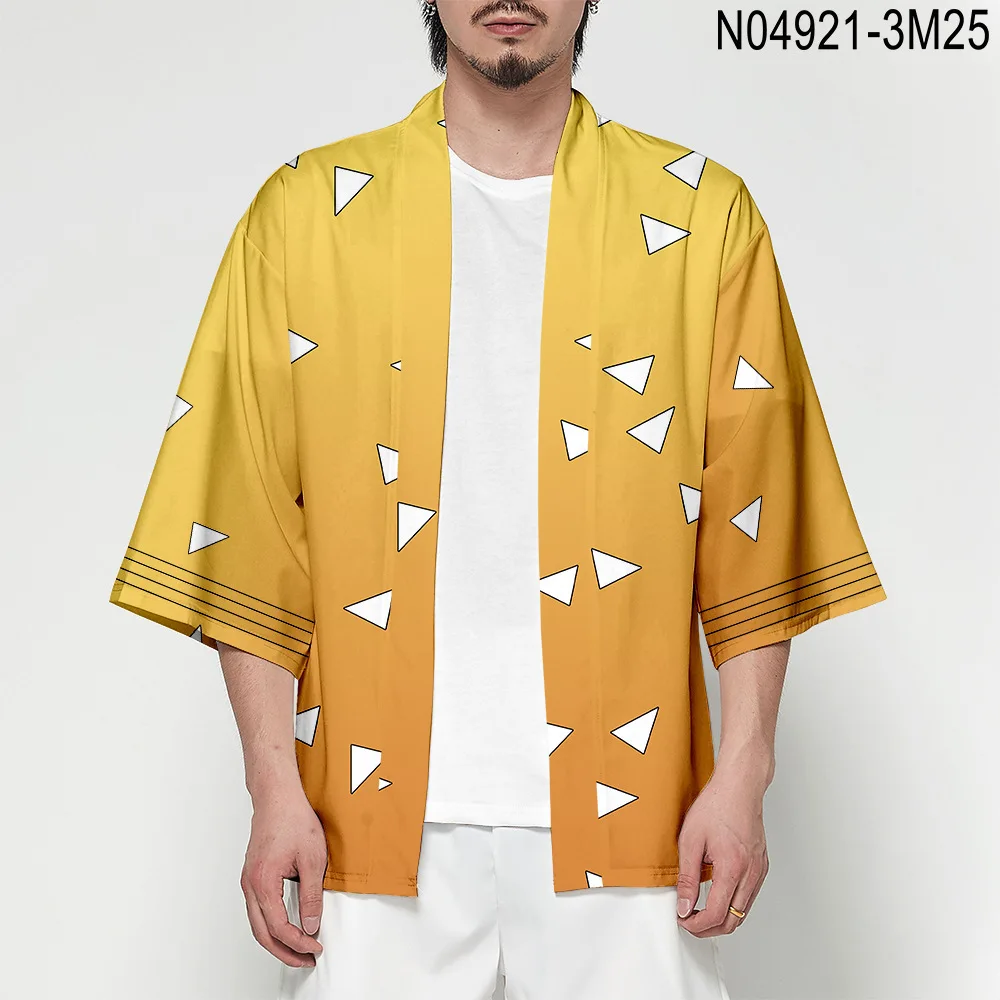 Японское аниме Demon Slayer: Kimetsu no Yaiba косплей кимоно рубашка для мужчин и женщин юката костюм монашки верхняя одежда унисекс Haori шаль пальто - Цвет: tops 01
