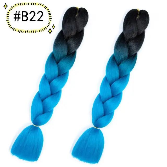 Jumbo Braiding Hair Extensions Kanekalon Braiding Hair 24 Inch Ombre Multiple Tone Colored Synthetic Hair for Women B22