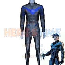 Костюм Nightwing костюм спандекс 3D принт героя зентай Костюм Ночное крыло Хеллоуин костюм супергероя, Zentai, костюм кошки, костюм Лидер продаж