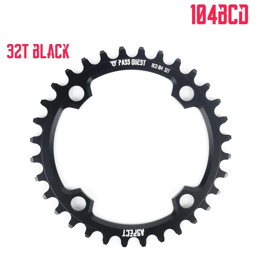 Bicycle Chain Wheel 104 BCD 32T 34T 36T 38T 40T 42T 48T Chainring MTB Mountain Bike 9/10/11 Speed For shi-mano SLX XT Crankset - Цвет: 104BCD  32T Black