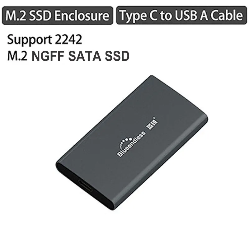 Корпус SSD типа C для типа C поддержка 2242/2260/2280/msata M.2 чехол NGFF B Ключ слот SSD алюминиевый чехол для твердотельного диска - Цвет: M240C-A