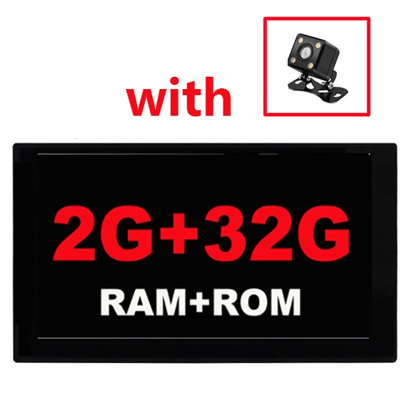 " 2G+ 32G 2 Din Android 9,1 Автомобиль Радио Мультимедийный видеоплеер для Toyota Hilux Yaris Vios Авто gps навигации Bluetooth, Wi-Fi - Цвет: 2 32G Camera
