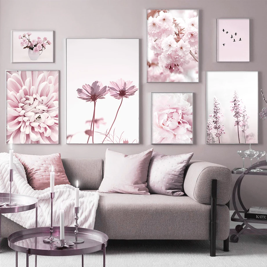 

Flowers Rose Peony chrysanthemum Sky Bird Wall Art Canvas Painting Nordic Posters And Prints Wall Pictures For Living Room Decor