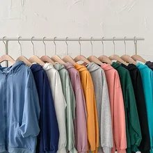 

Jacket women solid color hoodies New Spring 2021Korean version ofFashion and high quality versatile zipper sweatshirt loose tops