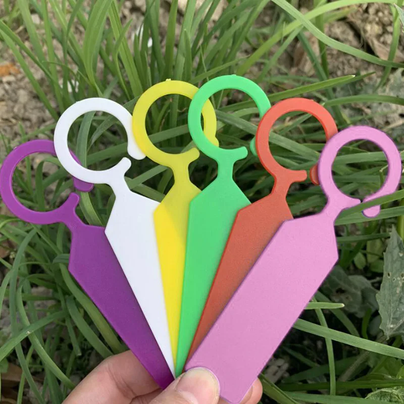 100 Pcs Of Ring Plastic Hanging Tags Garden Plant Pot Tag Reusable Waterproof Thick Hook Tree Tag Decoration Tool