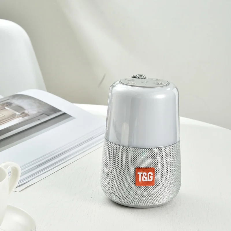 Gray Светодиодный “дышащими” световыми индикаторами Bluetooth Динамик Портативный с веревкой Мини Открытый громкий Динамик s 1200 мАч 5 Вт Ткань сабвуфер FM радио TG 168 - Цвет: Gray