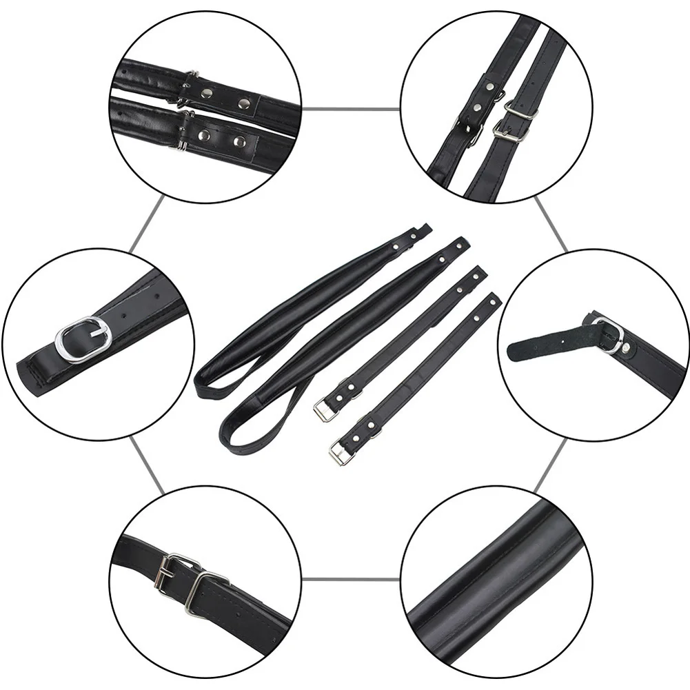 HelloCreate Durable Adjustable Wear-resistant Shoulder Belts Straps for 16-120 Bass Accordion Black 